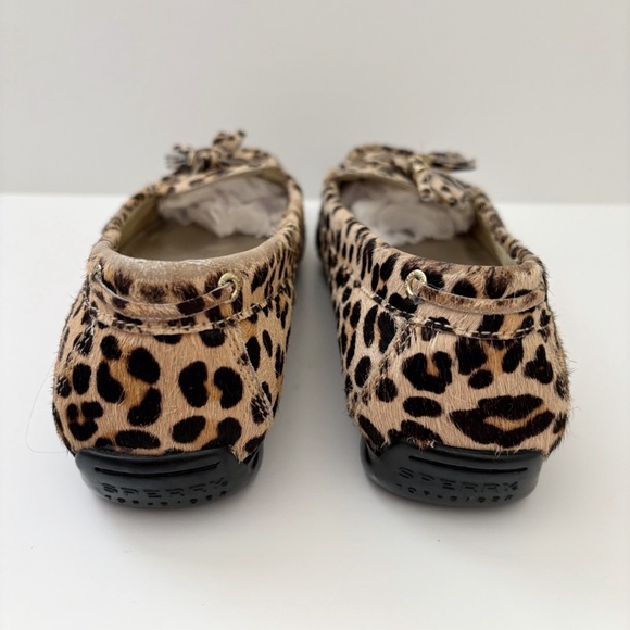 Sperry Leopard Print Calf Hair Tassel Loafers 7.5 Leather Slip On - Picture 3 of 11
